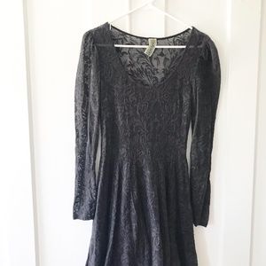 Black Lace Long Sleeve Dress
